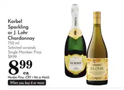 Pavilions Korbel Sparkling or J. Lohr Chardonnay offer
