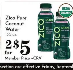 Pavilions Zico Pure Coconut Water offer