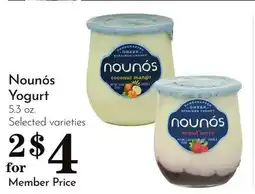 Pavilions Nounós Yogurt offer