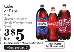 Pavilions Coke or Pepsi offer