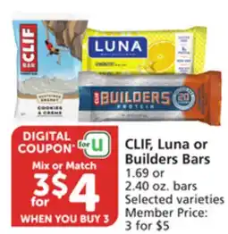 Pavilions CLIF, Luna or Builders Bars offer