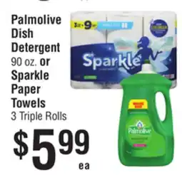 Smart & Final Palmolive Dish Detergent or Sparkle Paper Towels offer