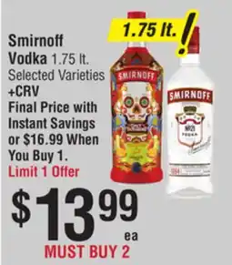 Smart & Final Smirnoff Vodka offer
