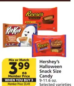 Pavilions Hershey's Halloween Snack Size Candy offer