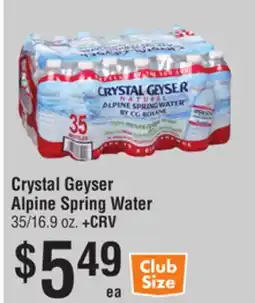 Smart & Final Crystal Geyser Alpine Spring Water offer