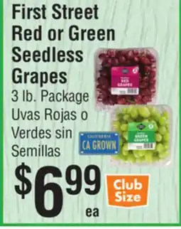Smart & Final First Street Red or Green Seedless Grapes offer