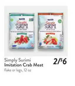 Fresh Thyme Simply Surimi Imitation Crab Meat offer
