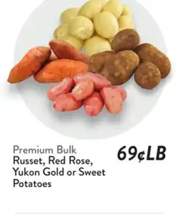 Fresh Thyme Russet, Red Rose, Yukon Gold or Sweet Potatoes offer