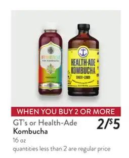 Fresh Thyme GT's or Health-Ade Kombucha offer