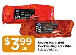 Food 4 Less Kroger Marinated Cook-in-Bag Pork Ribs offer