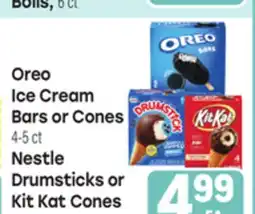 Tony’s Fresh Market Oreo Ice Cream Bars or Cones, 4-5ct Nestle Drumsticks or Kit Kat Cones, 4ct offer