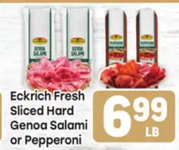 Tony’s Fresh Market Eckrich Fresh Sliced Hard Genoa Salami or Pepperoni offer
