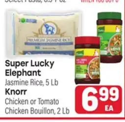 Tony’s Fresh Market Super Lucky Elephant Jasmine Rice, 5Lb Knorr Chicken or Tomato Chicken Bouillon, 2Lb offer