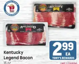 Tony’s Fresh Market Kentucky Legend Bacon offer