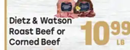Tony’s Fresh Market Dietz & Watson Roast Beef or Roast Beef Corned offer