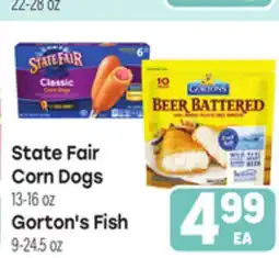 Tony’s Fresh Market State Fair Corn Dogs 13-16oz Gorton's Fish 9-24.5oz offer