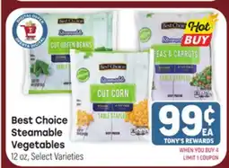 Tony’s Fresh Market Best Choice Steamable Vegetables offer