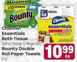 Tony’s Fresh Market Charmin Essentials Bath Tissue Soft or Strong 12 Mega Roll Bounty Double Roll Paper Towels 6 ct offer