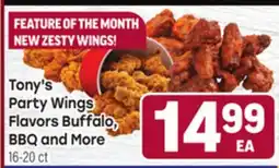 Tony’s Fresh Market Tony's Party Wings Flavors Buffalo, BBQ and More offer