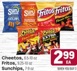 Tony’s Fresh Market Cheetos, 6.5−10 oz Fritos, 9.25−10 oz Sunchips, 7−9 oz offer