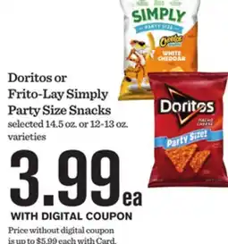 Mariano's Doritos or Frito-Lay Simply Party Size Snacks offer