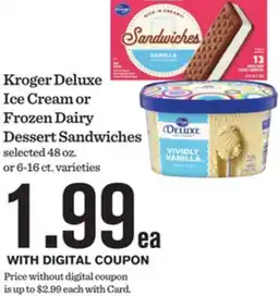 Mariano's Kroger Deluxe Ice Cream or Frozen Dairy Dessert Sandwiches offer