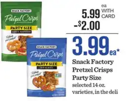 Mariano's Snack Factory Pretzel Crisps offer