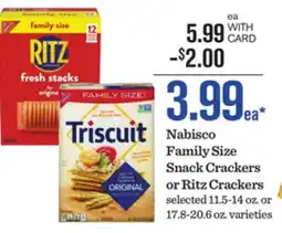 Mariano's Nabisco Family Size Snack Crackers or Ritz Crackers offer