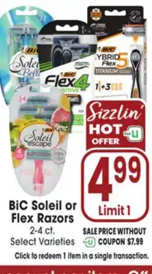 Jewel-Osco BiC Soleil or Flex Razors offer
