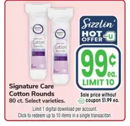Jewel-Osco Signature Care Cotton Rounds offer
