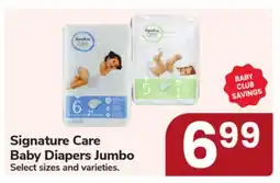 Jewel-Osco Signature Care Baby Diapers Jumbo offer