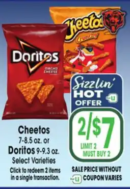 Jewel-Osco Cheetos 7-8.5 oz. or Doritos 9-9.3 oz offer