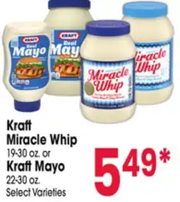 Jewel-Osco Kraft Miracle Whip 19-30 oz. or Kraft Mayo 22-30 oz offer