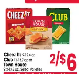 Jewel-Osco Cheez Its 9-12.4 oz., Club 11-13.7 oz. or Town House 9.2-13.8 oz offer