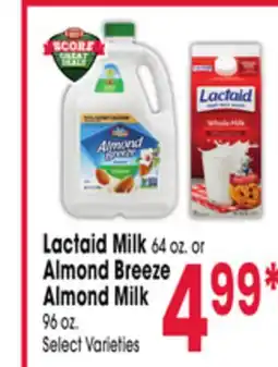 Jewel-Osco Lactaid Milk 64 oz. or Almond Breeze Almond Milk 96 oz offer