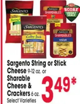 Jewel-Osco Sargento String or Stick Cheese 9-12 oz. or Sharable Cheese & Crackers 6 oz offer