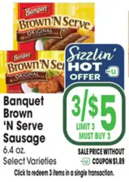 Jewel-Osco Banquet Brown'N Serve Sausage offer