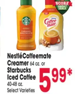 Jewel-Osco Nestlé Coffeemate Creamer 64 oz. or Starbucks Iced Coffee 40-48 oz offer