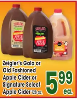Jewel-Osco Zeigler's Gala or Old Fashioned Apple Cider or Signature Select Apple Cider offer