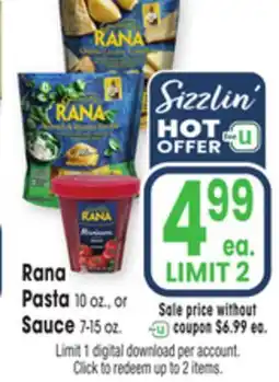 Jewel-Osco Rana Pasta Pasta 10 oz., or 10 oz., or Sauce Sauce 7-15 oz. 7-15 oz offer