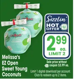 Jewel-Osco Melissa's EZ Open Sweet Young Coconuts offer