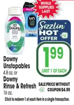 Jewel-Osco Downy Unstopables 4.8 oz. or Downy Rinse & Refresh 16 oz offer