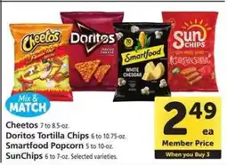 Safeway Cheetos, Doritos Tortilla Chips, Smartfood Popcorn, SunChips offer