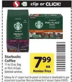 Safeway Starbucks Coffee offer