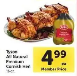 Safeway Tyson All Natural Premium Cornish Hen offer