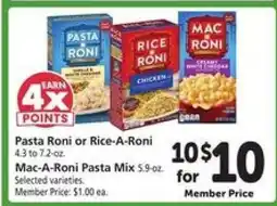 Safeway Pasta Roni or Rice-A-Roni, Mac-A-Roni Pasta Mix offer