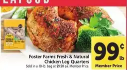 Safeway Foster Farms Fresh & Natural Chicken Leg Quarters offer