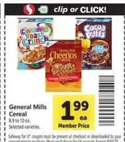 Safeway General Mills Cereal offer