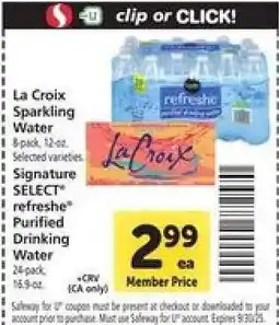 Safeway La Croix Sparkling Water offer