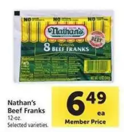 Safeway Nathan's Beef Franks offer